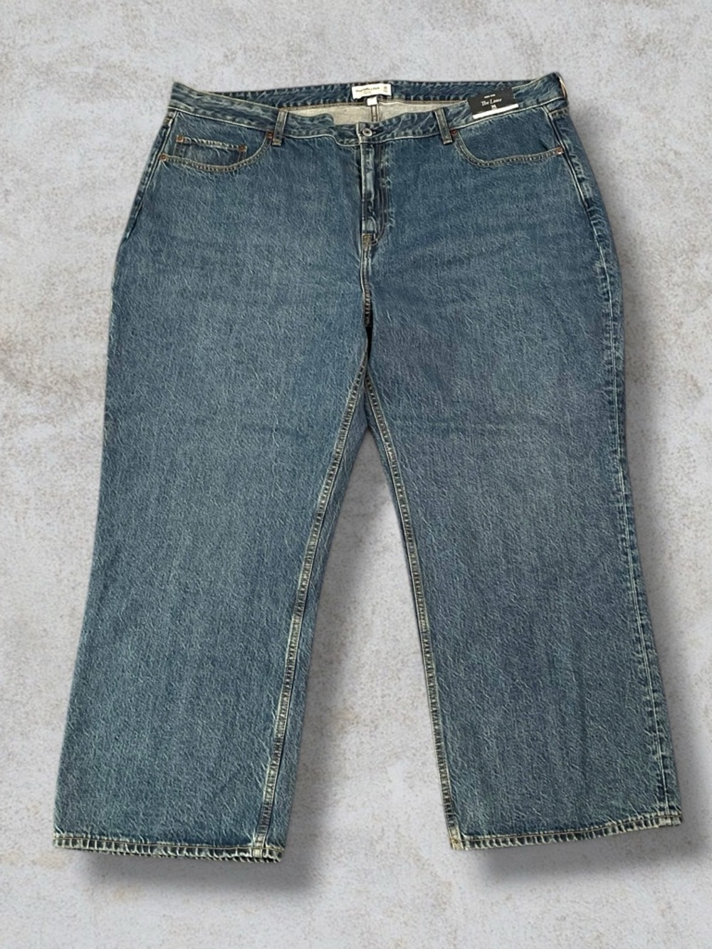 Abercrombie & Fitch Straight-Leg Jeans in Washed Blue Denim